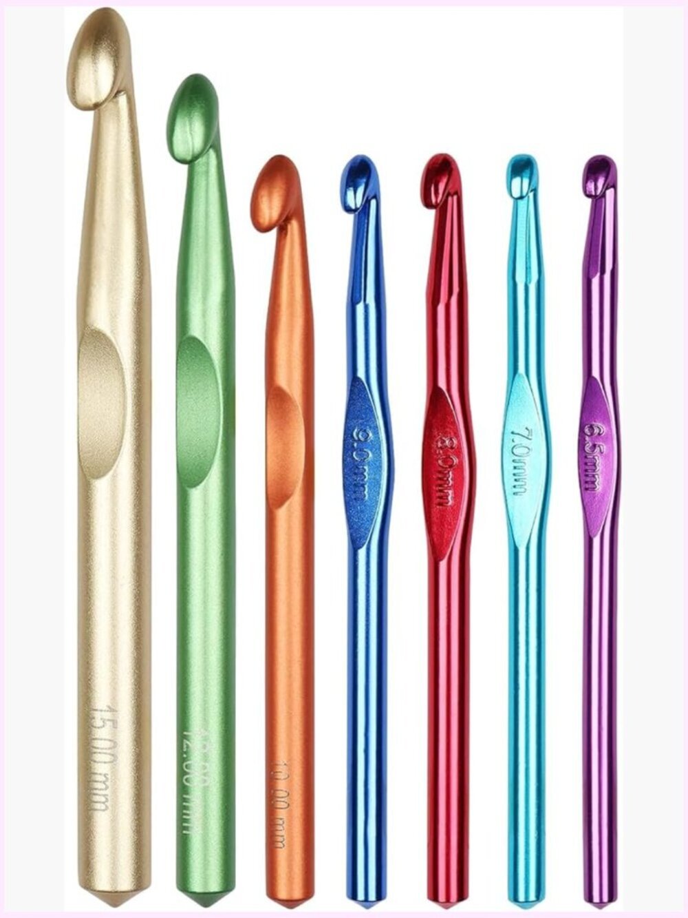 Large Aluminum Crochet Hooks Set - Thick Bulky Yarn Blankets